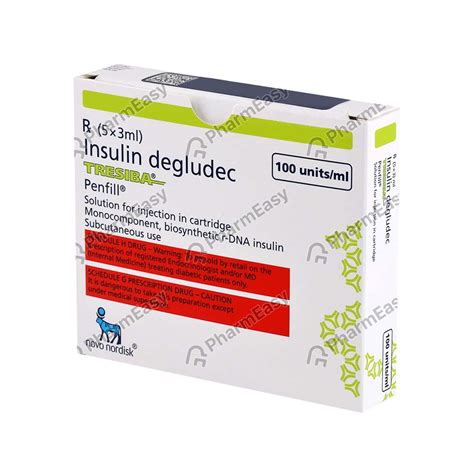 Buy Tresiba Penfill 100 IU/ML Solution For Injection (3) Online at Flat 18% OFF* | PharmEasy