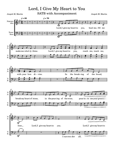 Lord, - I - Give - My - Heart - To - You SATB | PDF | Human Throat | Musical Techniques