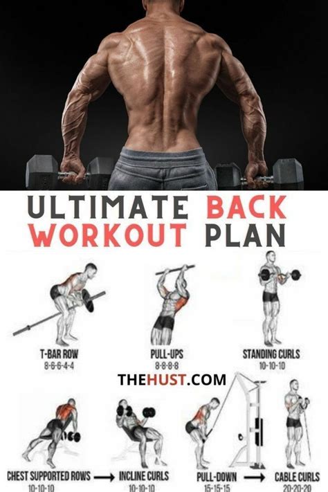 the ultimate back workout plan is shown in this image, with ...