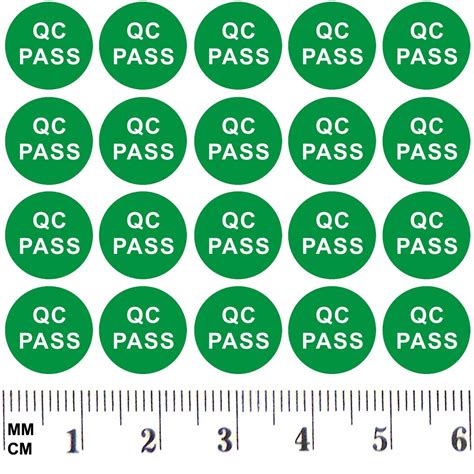 Buy 900 Green QC Passed Stickers Small 0.4” Round Shape Adhesive Labels ...