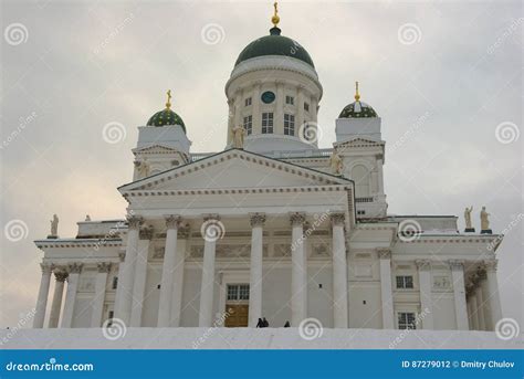 Helsinki Cathedral on a Cloudy Winter Day in Helsinki, Finland ...