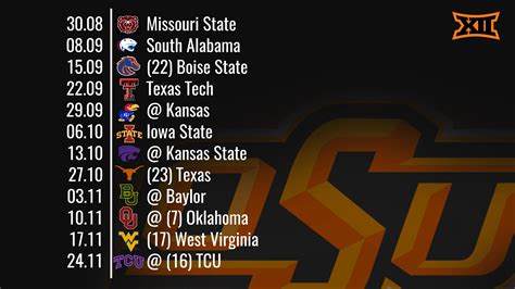 Oklahoma State Schedule Wallpaper : r/OKState