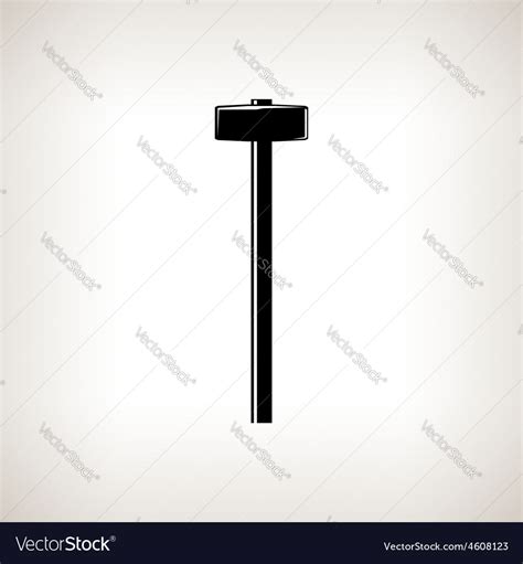 Silhouette sledgehammer on a light background Vector Image