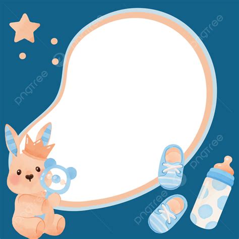 Cute Baby Frame Photo Cartoon With Bear And Sucker Isolated Transparent ...