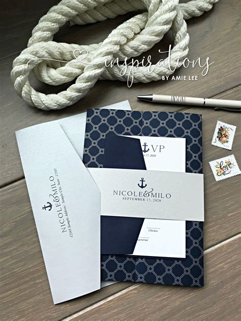 Nautical Wedding Invitations Nautical Classic Elegant | Etsy