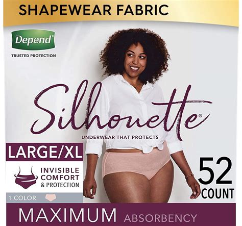 Buy Depend Silhouette Incontinence Underwear for Women, Maximum Absorbency, Disposable, Large ...