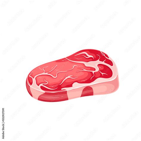 Sirloin, beef steak vector illustration. Cartoon isolated red raw ...