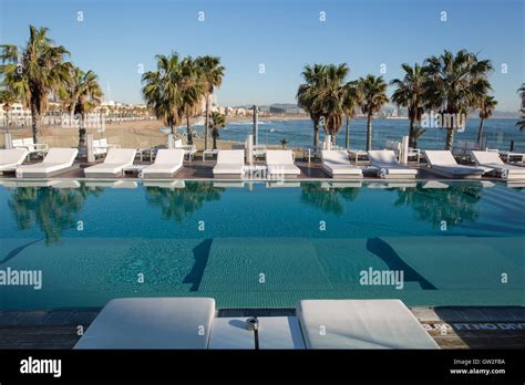 The pool at the W hotel, Barcelona, Spain Stock Photo - Alamy