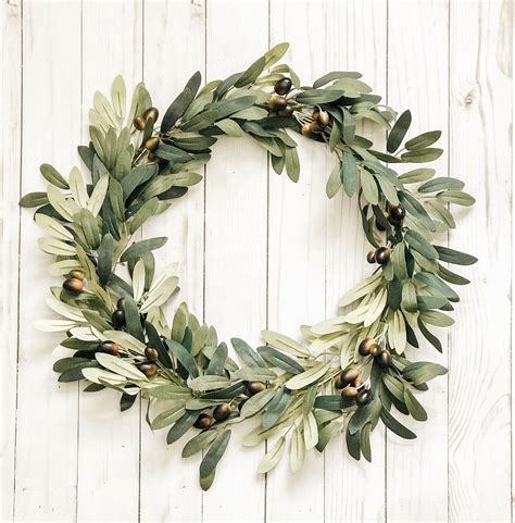 Olive Home Decor Faux Olive Wreath Olive Branch Wreath Olive Leaf ...