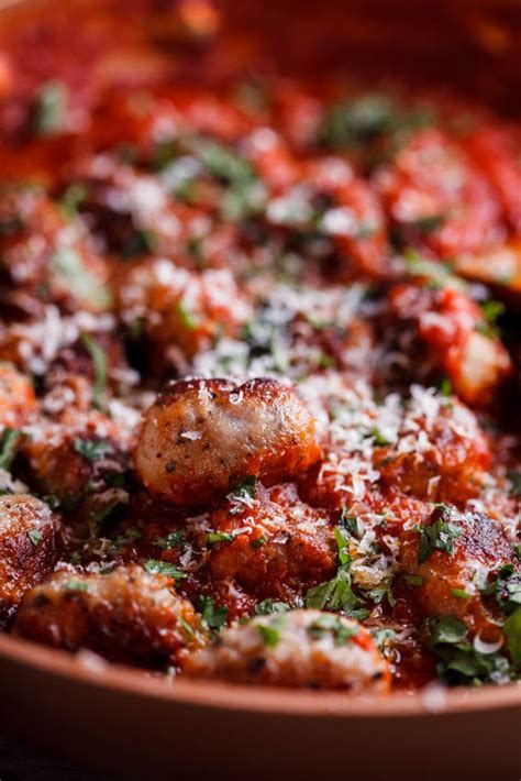 Easy pork sausage meatballs in tomato sauce - Simply Delicious