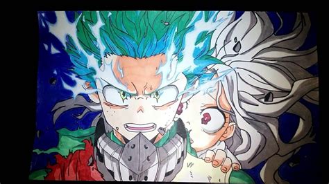 Speed drawing Deku full cowl 100 My Hero Academia (Boku no Hero) - YouTube