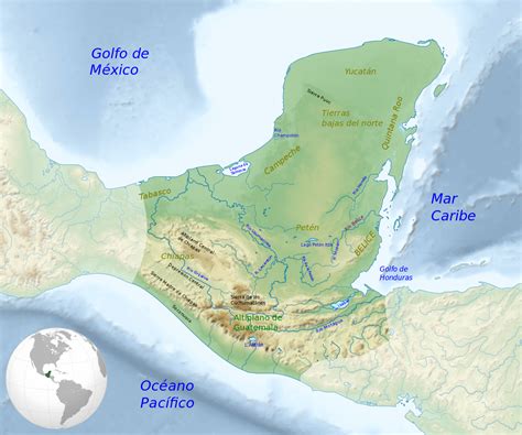 Maya civilization location map - geography(1) - Cultura maya - Wikipedia, la enciclopedia libre ...