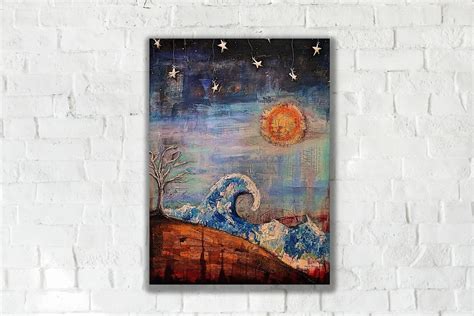 Celestial Art Print Ocean Wall Art Celestial Wall Hanging | Etsy ...