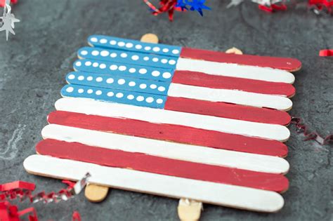 Popsicle Stick American Flag Craft for Kids - Jinxy Kids