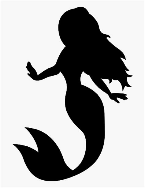 Free Mermaid Silhouette Wannacraft - Little Mermaid Ariel Silhouette, HD Png Download - kindpng