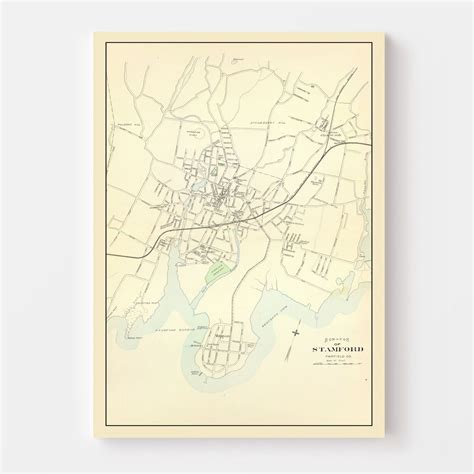 Vintage Map of Stamford, Connecticut 1893 by Ted's Vintage Art