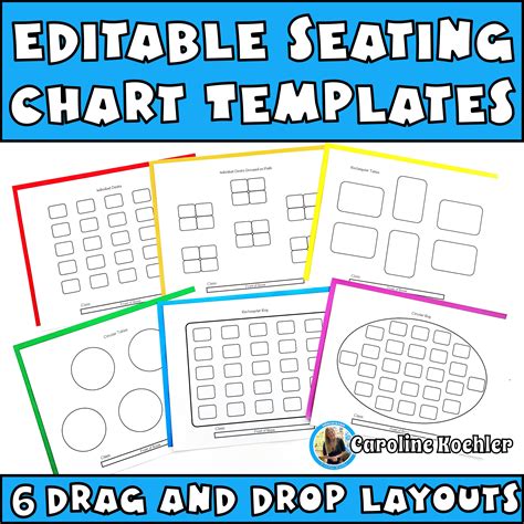 Seating Chart Editable Back to School Classroom Templates - Caroline Koehler at Celavora Education