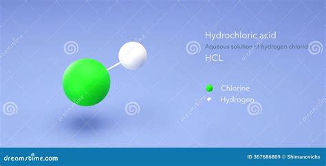 Hydrochloric Acid Molecule, Molecular Structures, Muriatic Acid, 3d ...