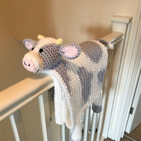 Cow Baby Blanket CROCHET PATTERN, Cuddle and Play Cow Blanket Toy ...