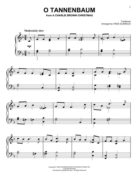 O Tannenbaum sheet music by Vince Guaraldi (Easy Piano – 162007)