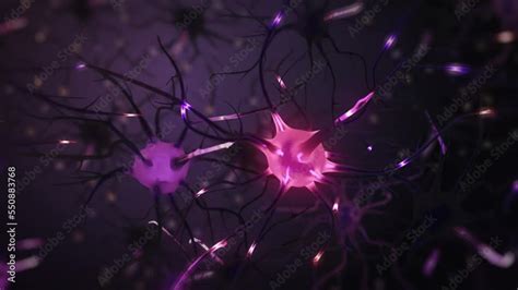 Concept neuron connect. 3D Animation Neurons in the Brain. Nerve Cells ...