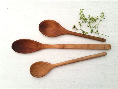 Three Vintage Wooden Spoons . Wood Spoons . Baking Cooking . | Etsy | Wood spoon, Wooden spoons ...