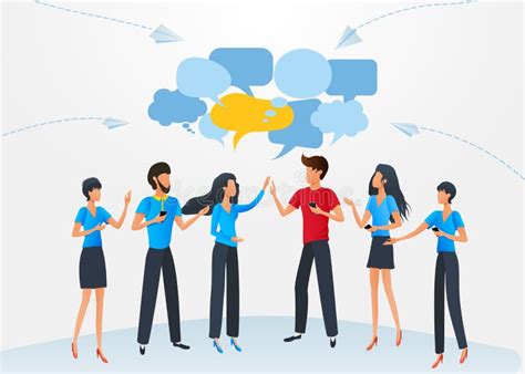 Group of Business People Chat Communication Dialogue Speech Bubbles ...