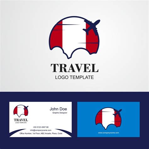 Travel Peru Flag Logo and Visiting Card Design 14239718 Vector Art at ...