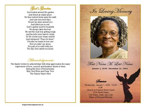 Beloved Angel Funeral Program Template - Graduated Fold - Elegant Memorials