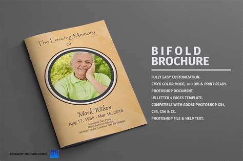 Funeral Program Bi-Fold Template ~ Brochure Templates ~ Creative Market