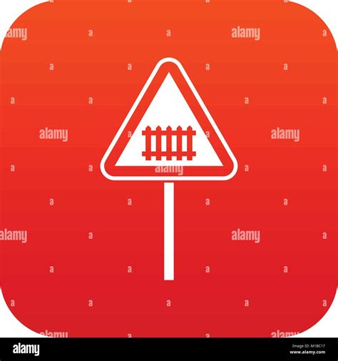 Warning road sign icon digital red Stock Vector Image & Art - Alamy