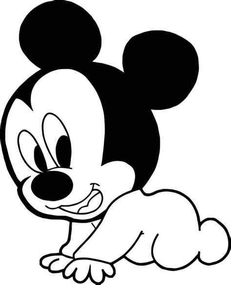 Sweet Baby Mickey Crawling Coloring Page - Wecoloringpage.com | Personajes de baby disney ...