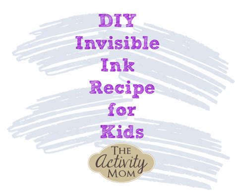 Invisible Ink Recipe - The Activity Mom