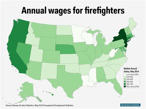 Firefighter salary state map - Business Insider