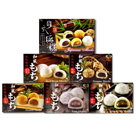 Buy Japanese Rice Cake Mochi Daifuku – 6 Variety Pack 45 Count Mochi ...