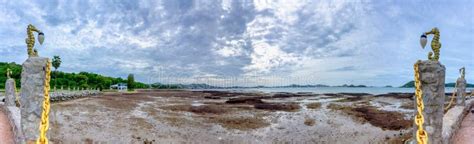 Panorama of Sattahip Bay when Water Level is Very Low from Ebb Tide ...