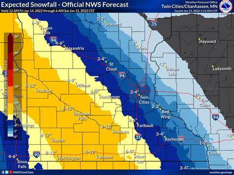 NWS releases snowfall forecast for specific Minnesota cities - Bring Me ...