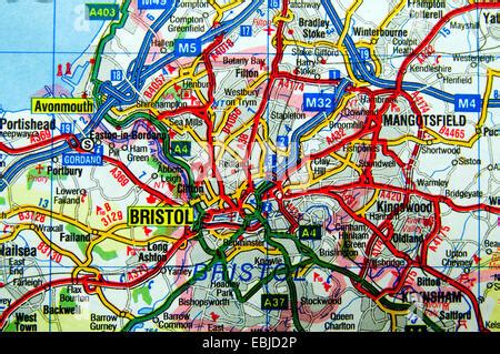 Road Map of Bristol, England Stock Photo - Alamy