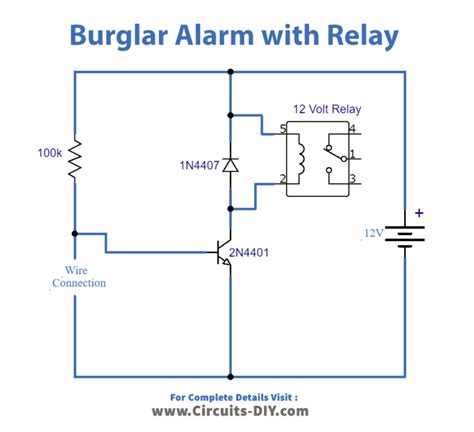 Simple Burglar Alarm with Transistor 2N4401