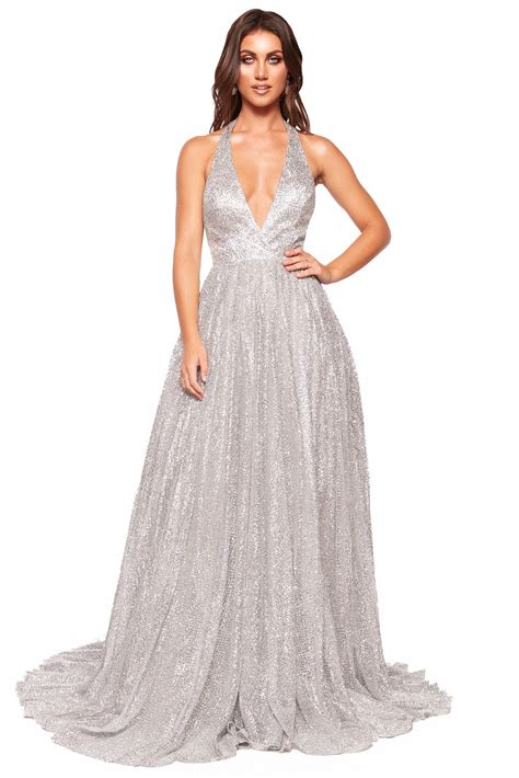 A&N Luxe Saina Glitter Gown - Silver | Beautiful prom dresses, Gowns, Dresses