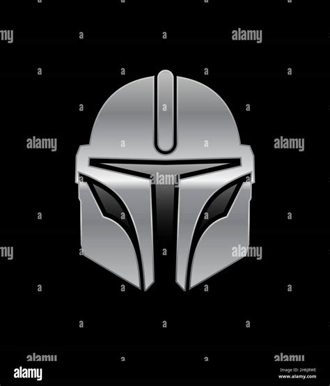 A vector illustration of Star Wars Mandalorian Helmet in silver color Stock Vector Image & Art ...