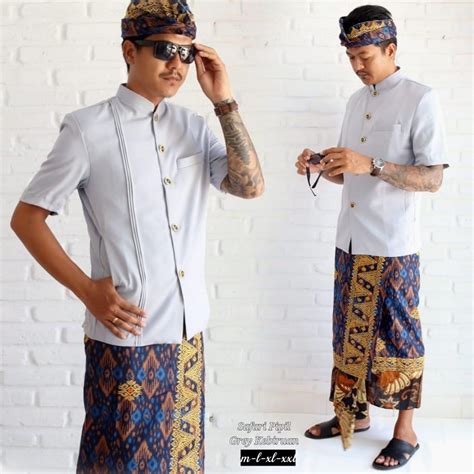 Baju safari atasan pria baju nikahan pria Bali baju safari pesta ...