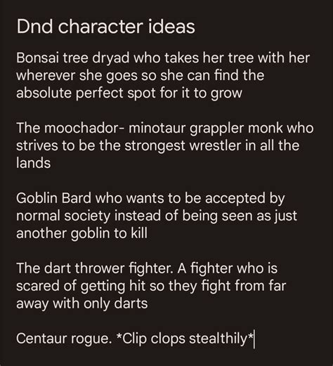 Some fun character ideas | /r/dndmemes | Dungeons and Dragons | Know Your Meme