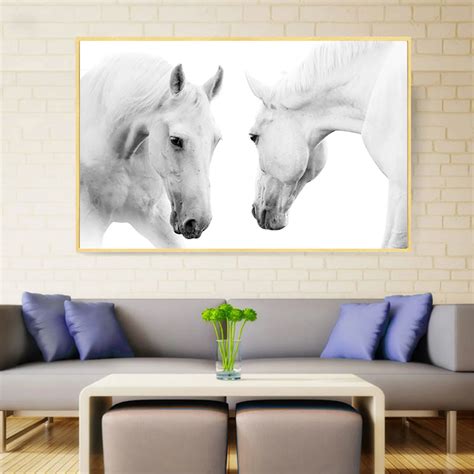 Poster Black and White Horse Wall Art Canvas Posters And Prints Wall Pictures for Living Room ...