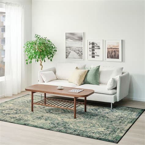 VONSBÄK green, Rug, low pile, Length: 300 cm - IKEA | Green rug living room, Rugs in living room ...