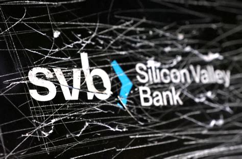 FILE PHOTO: Illustration shows destroyed SVB (Silicon Valley Bank) logo ...