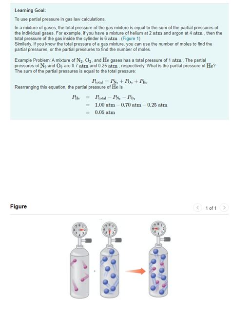 Solved Learning Goal: To use partial pressure in gas law | Chegg.com