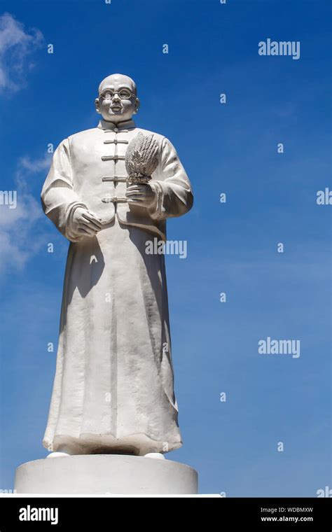 Vertical picture of the respected Statue Mr Tan Tock Seng in white ...