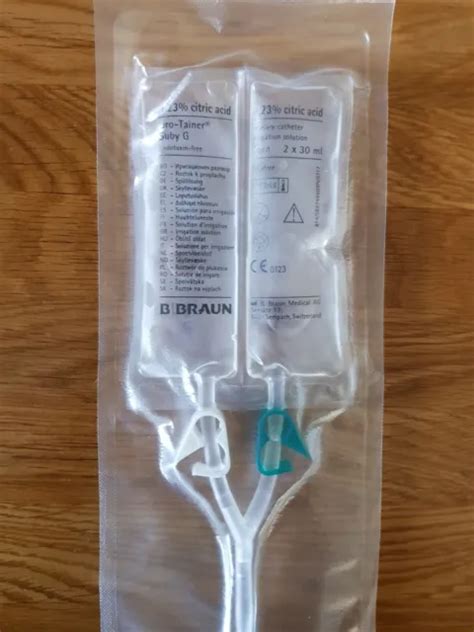 B BRAUN URO-TAINER urinary catheter irrigation solution 3,23 percent citric acid £35.00 ...