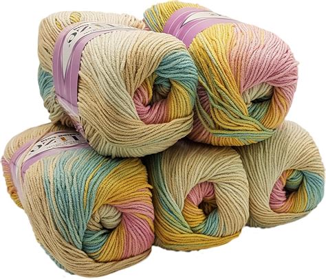 Alize Cotton gold 5 x 100g Strickwolle 55% Baumwolle, 500 Gramm Wolle mit Farbverlauf Mehrfarbig ...